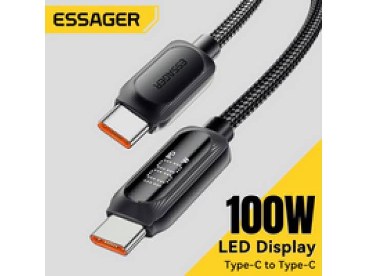 Essager USB Type C naar USB C-kabel 100W 5A PD snellaadkabel voor Macbook Xiaomi Samsung Type-C digitale displaykabel 3M