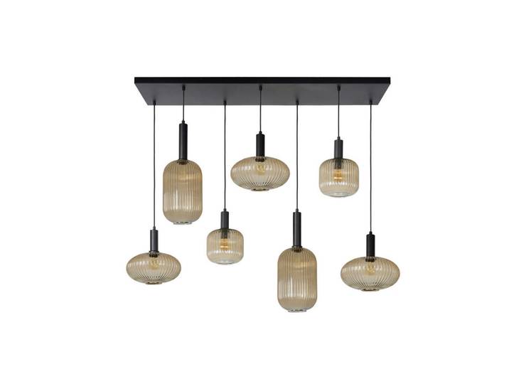 Lucide Hängeleuchte, Bernsteinfarben, Glas, bauchig, 30x150x130 cm, RoHS, Reach, höhenverstellbar, Lampen & Leuchten, Innenbeleuchtung, Hängelampen, Pendelleuchte