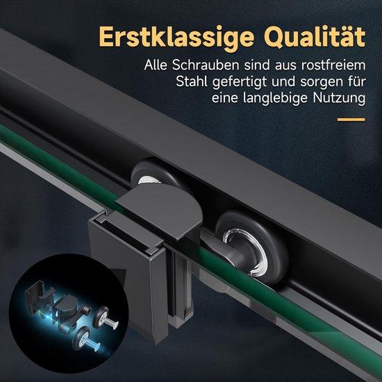 Famanu Duschkabine ohne Duschwanne 70x90 cm - Schwarz Schiebetür Sicherheitsglas