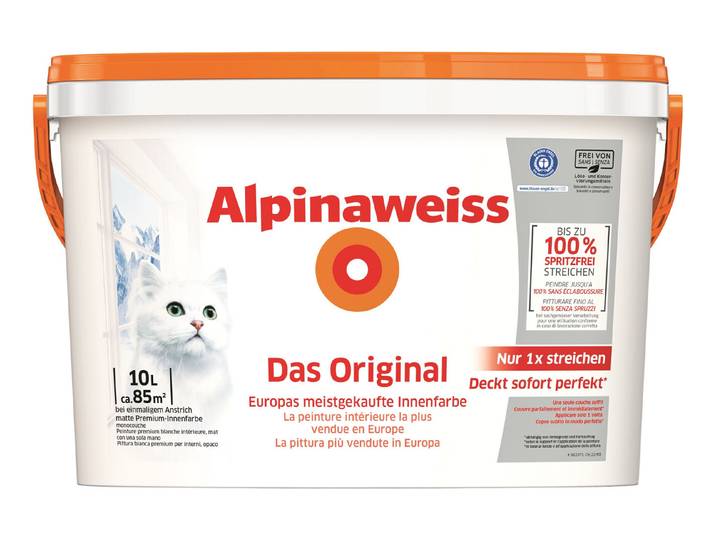 Alpina Wandfarbe Alpinaweiss Das Original Weiss 10 l Matt
