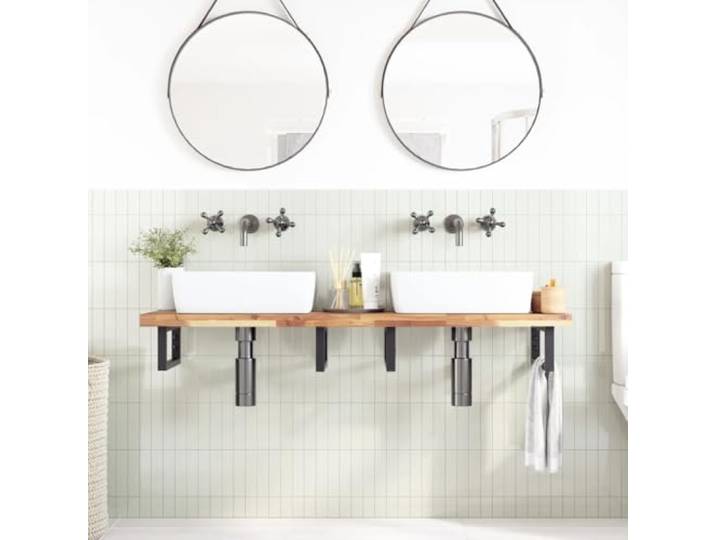 POUFGDR Tischplatte, Akazie, massiv, 160 x 40 x 4 cm Unbehandeltes Holz, glatte Oberfläche, leicht zu reinigen, für Tisch zu Hause oder im Handel