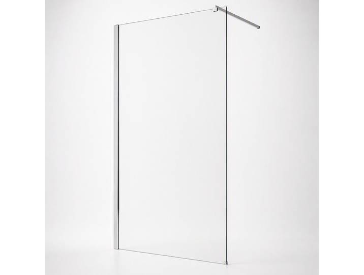 Walk-in-Dusche WELLTIME Tropea , grau (chromfarben), B:90cm H:195cm, Duschwände, Walk-in-Dusche, 8mm ESG und Antikalkversiegelung, Extra Dick, Extra Hoch