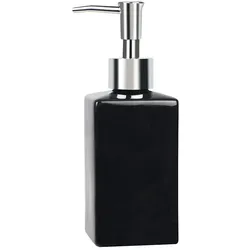 Spirella Seifenspender "Quadro" Porzellan Flüssigseifen-Spender 300ml Schwarz