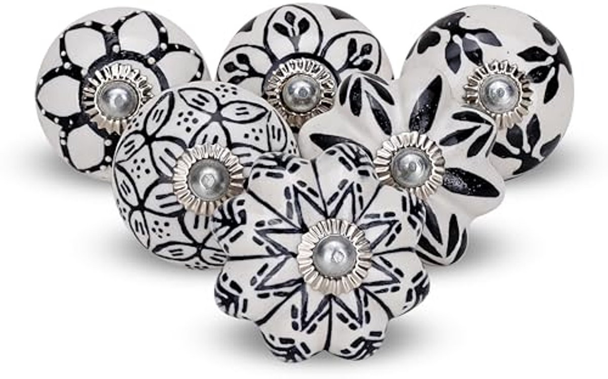 Multicolor Keramische Ladeknoppen voor Decoratie - Set van 6