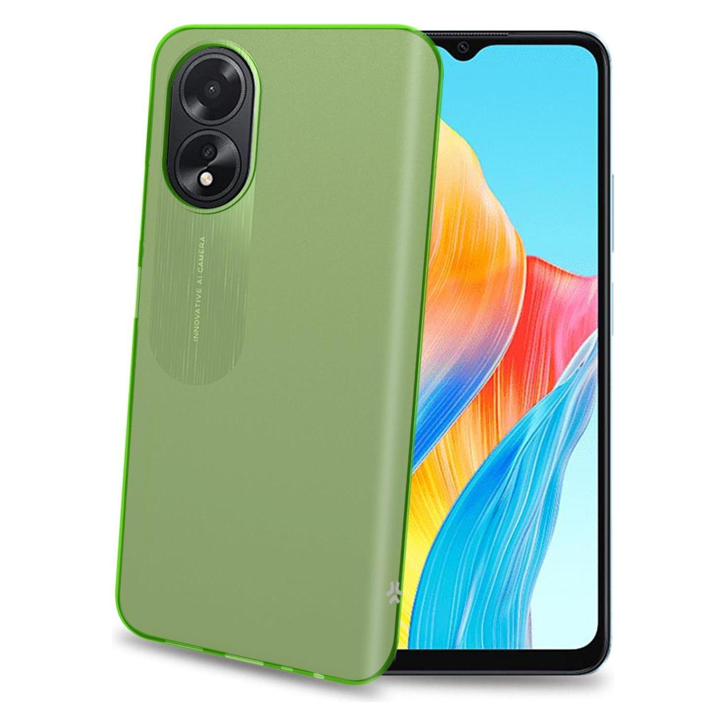 Celly Gelskin Cover Grün transparent für Oppo (Oppo A18, Oppo A38) (GELSKIN1090GN)
