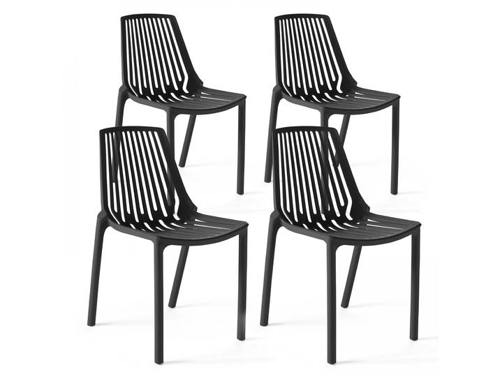 Oviala - Chaises de jardin en plastique ajourées - Lot de 4