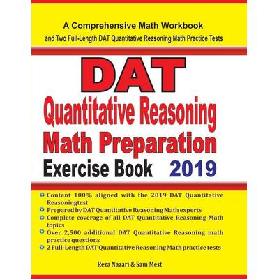 DAT Quantitative Reasoning Math Preparation Exercise Book, Taschenbuch von Reza Nazari,Sam Mest, Effortless Math Education, 978-1-64612-032-1