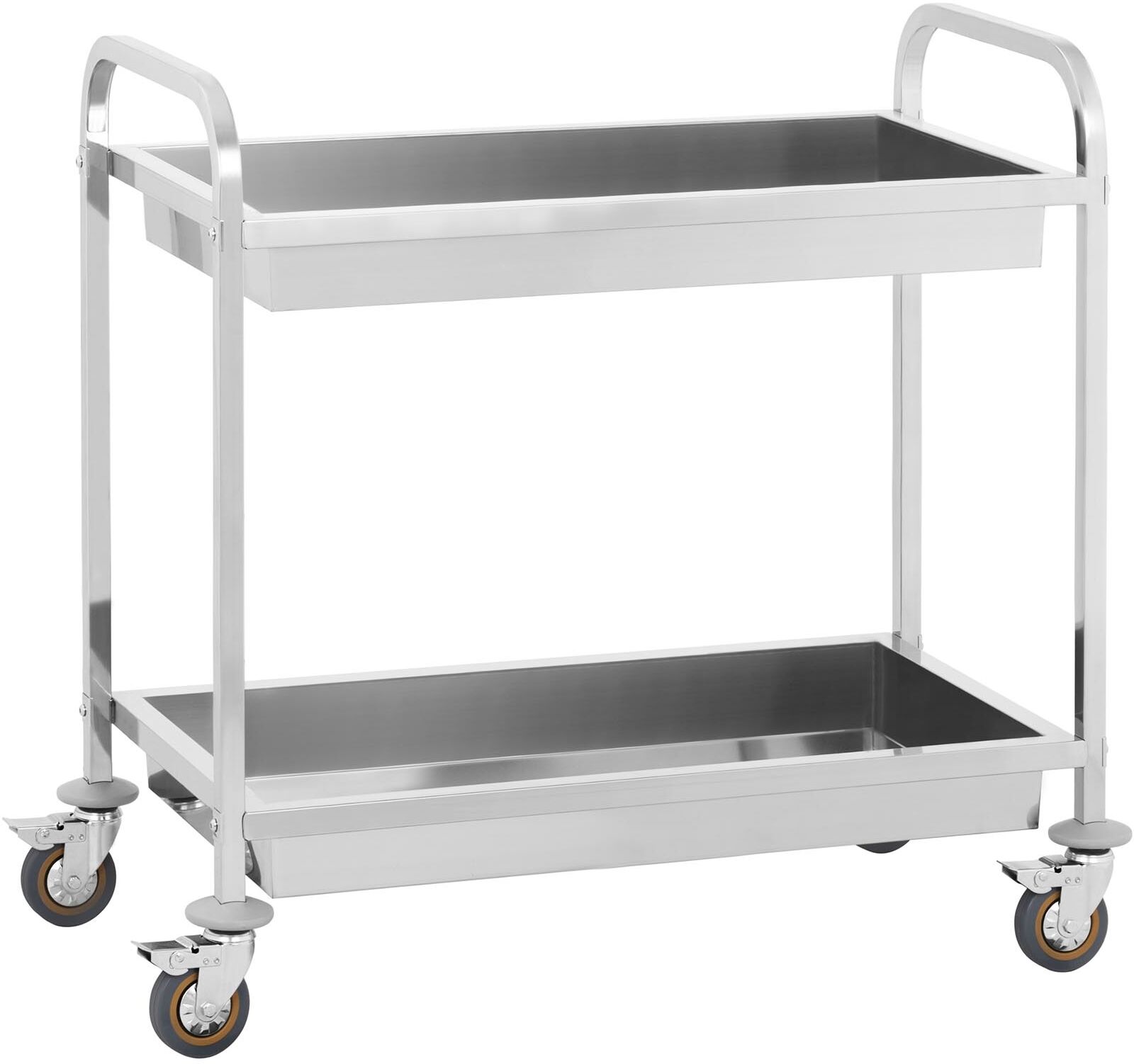 Servierwagen - Edelstahl - 2 Mulden - Ablagen: 83 x 43 cm - 320 kg - Royal Catering RCGW 2