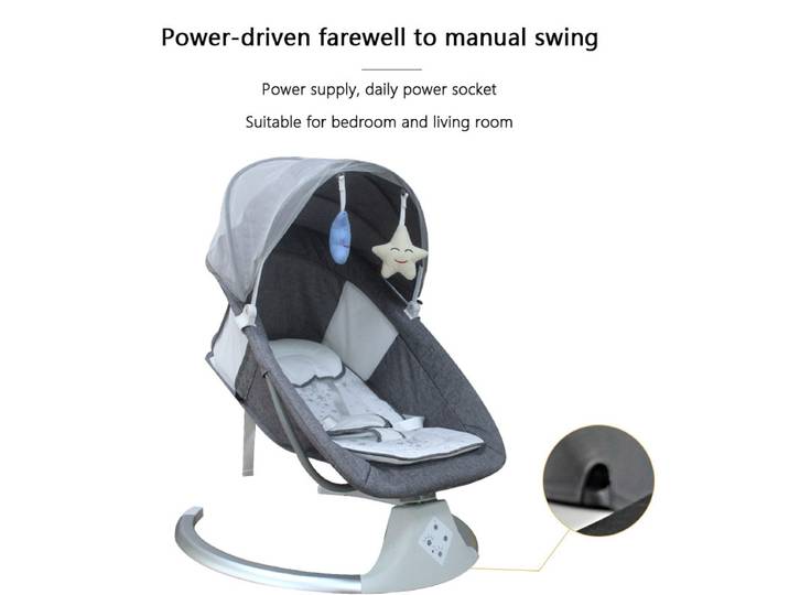 IMBABY-Chaise à Bascule pour Bébé, Berceau Intelligent, Balançoire Électrique pour Enfants, Chaise Longue Réglable pour Bébé, Berceau avec Musique