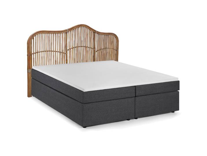 Boxspringbett Dättwil dunkelgrau Stoff 180 x 200 cm - Boxspringbett
