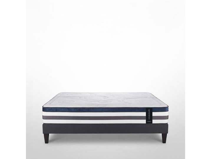 Ensemble matelas mémoire h30 sommier gris anthracite 160x200