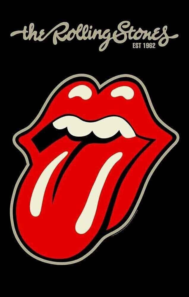 The Rolling Stones Tong textielposter met grafische print voor volwassenen