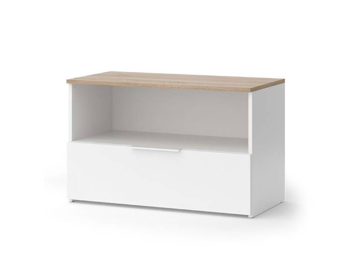 Commode Wido 80x50cm avec 1 compartiment fermé Blanc/Sonoma Vicco 57450