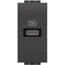 Legrand L4192C LivingLight USB-Ladesteckdose 1-modulig mit 1x USB-C in der Farbe anthrazit