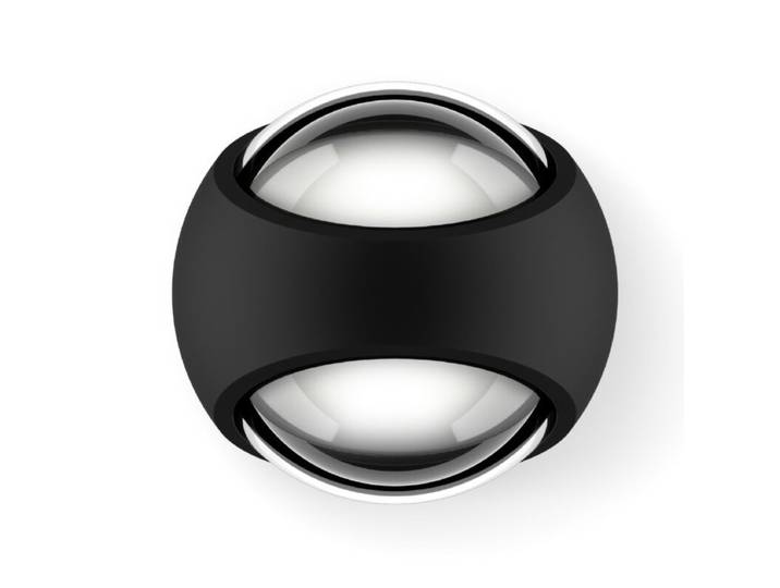 Occhio Wandaußenleuchte Sito verticale, LED, Kugelform, Up-/Dow