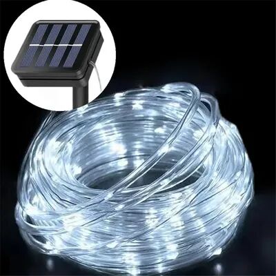 Combo Retail Shop Solar Powered LED Tube Light, Waterproof Light For Garden, Patio, Wedding, Party, Outdoor Tree, Stair, Railing Guardrail white 7m50leds
