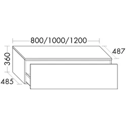 Burgbad Sideboard Lin20 Acryl/Lack Matt 360x800x487 Grau Hochglanz, USIQ080F5364 USIQ080F5364
