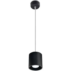 Pendelleuchte Zylinder Esszimmer Wohnzimmerlampe hängend Pendelleuchte schwarz, Aluminium, 1x GU10, DxH 10x80 cm