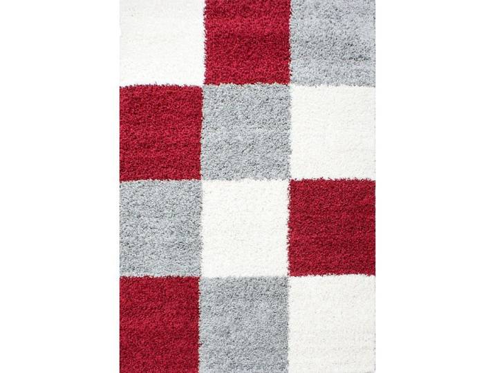 SHAGGY - Tapis à Carreaux - Rouge 160 x 230 cm