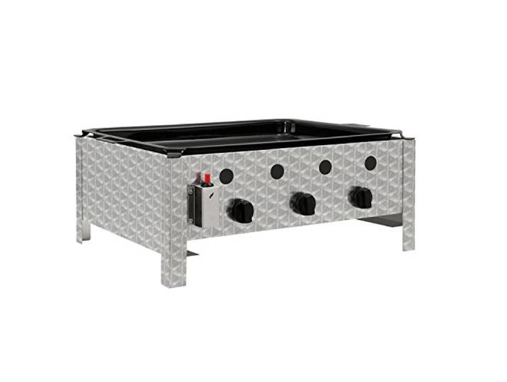 BBQ-Toro Edelstahl Gastrobräter 3-flammig 64 x 52 x 27 cm Gastrogasgrill, Wurstbrater, Tisch Grill Gastrogrill, Tischgasgrill, Gastischgrill, Bräter für Tisch & Gastronomie
