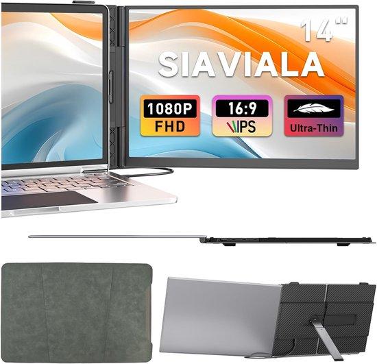 Tragbarer Monitor, 14 Zoll, ultradünn, 1080P FHD IPS-Display - Mini-Monitor für Laptops 13-17,3 Zoll - Plug & Play für Windows/Mac/Android
