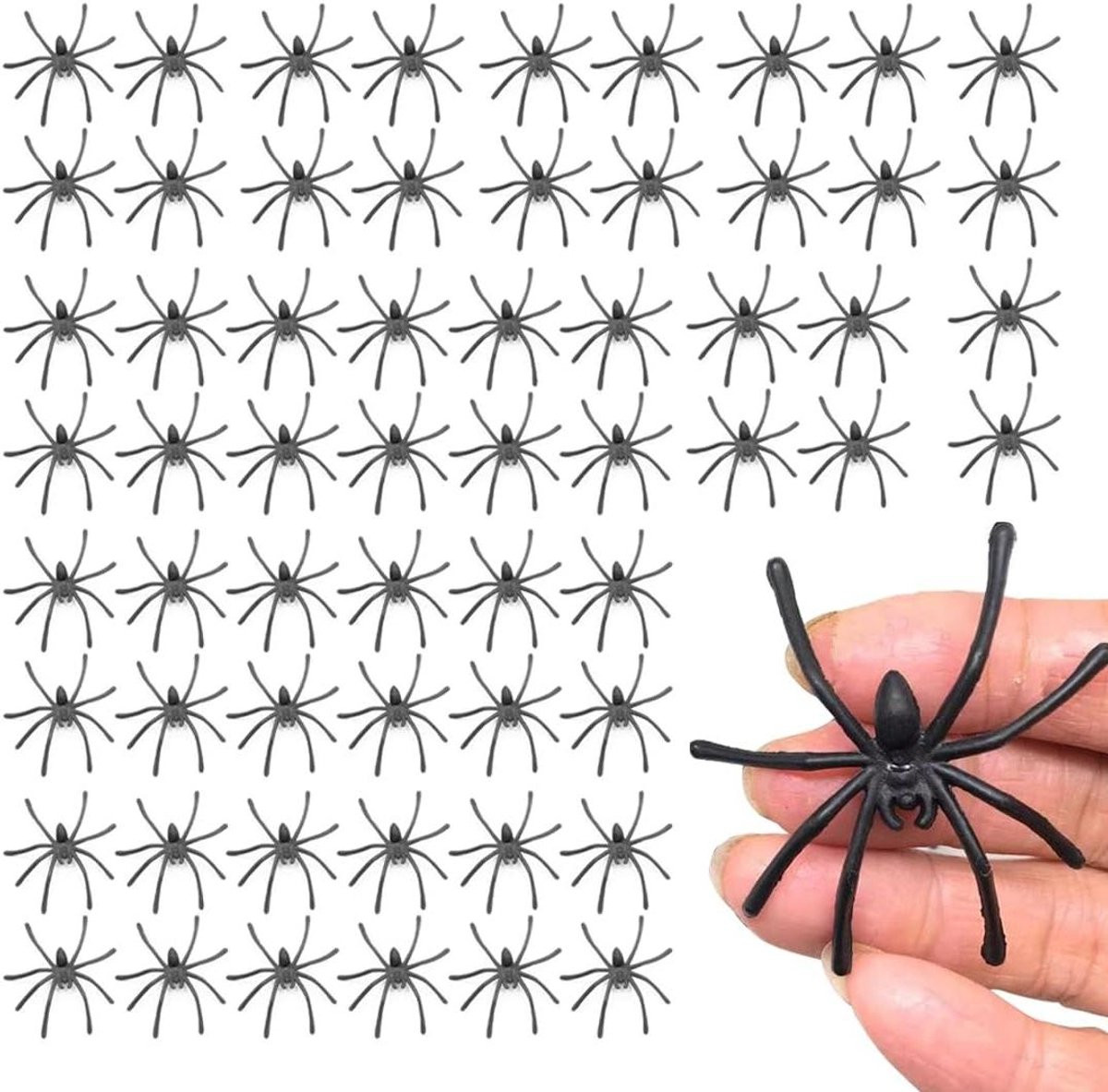 Allecto Plus Halloween Decoratie - 60 stuks Nepspinnen voor Griezeldecoratie