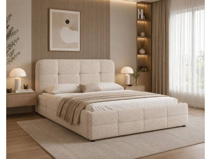 ROYAL24_MARKT Polsterbett – Bett 17 – Aragon – Gepolstertes Bett mit Metall-Lattenrost (Bett-Set, 1-tlg., Polsterbett inkl. Bettkasten und Metall-Lattenrost), Bettkasten, Metall-Lattenrost, Federmechanismus