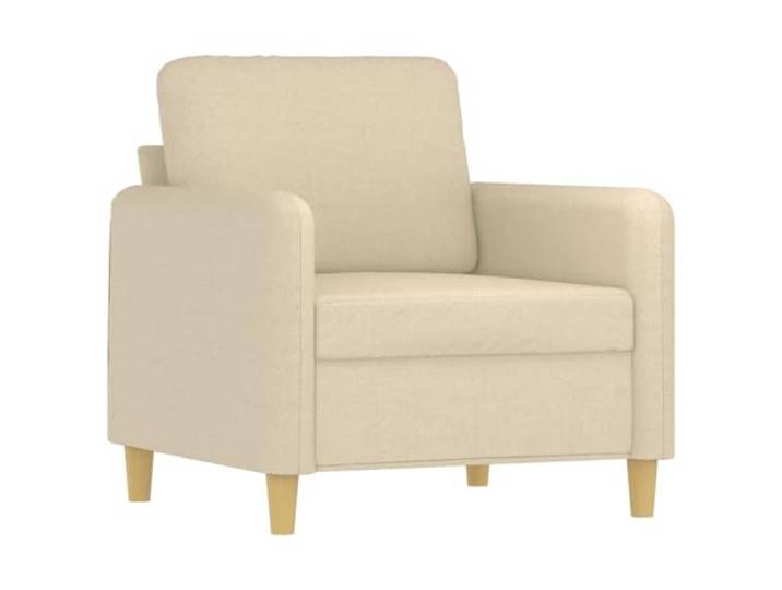 KTHLBRH Sofa-Set, 4-teilig, Creme mit Kissen Stoff 100 % Polyester, Gestell aus Metall, Fußstütze inklusive, 10 Kissen
