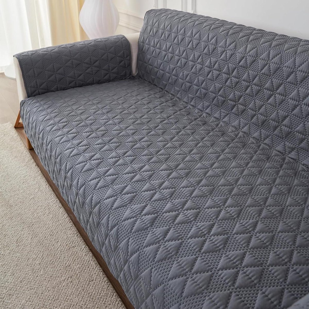 Waterdichte en wasbare bankbeschermer voor 1 zits sofa - Grijs