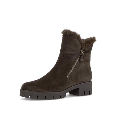 Winterstiefelette GABOR, Damen, Gr. 36, wärmend, braun (mocca), Veloursleder, unifarben, Basic, Schuhe Winterstiefelette, Winterboots mit Wechselfußbett, daher für eigene Einlagen geeignet