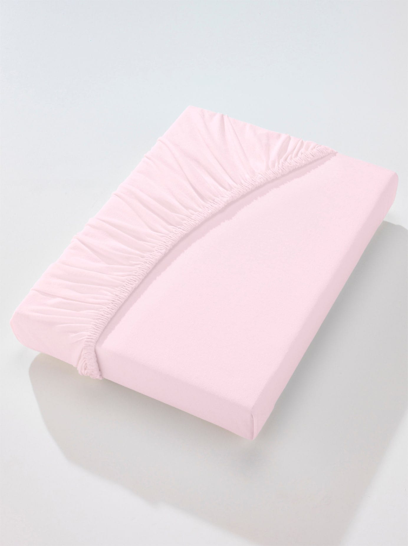 Betttuch WÄSCHEPUR Gr. 2, rosa (zartrosé), L:200cm, Single-Jersey, 97% Baumwolle, 3% Elasthan, Bettlaken
