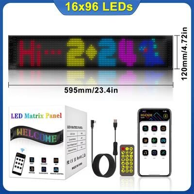 Combo Retail Shop Multi Functional Bright Devil Eyes LED Light For Car Windshield, Flexible Programmable Scrolling LED Display 16x96 Leds