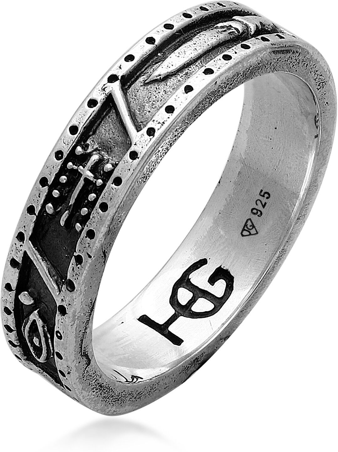 Silberring HAZE & GLORY "Ring Bandring - Foresight 925 Silber" Gr. 60, silber, Fingerringe, Herren, 60, Silber 925 (Sterlingsilber), Silberring