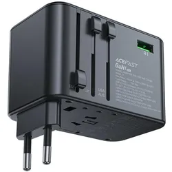 Acefast, Reiseadapter, Multifunctional travel wall charger Z1, 2xUSB-A, 3xUSB-C, GaN, 67W, US/EU/UK/AU (black)