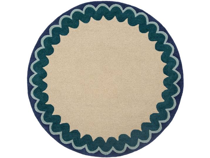 Teppich Winona TÜRKISGRÜN Welle, Düne 100 Prozent Wolle 160 x 160 cm - Material: 100% WOLLE - Teppich