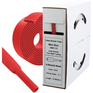 Offgridtec Schrumpfschlauch 7-01-000571, Polyolefin, Meterware, 2:1, rot, 4,8 mm x 10 m (ØxL)