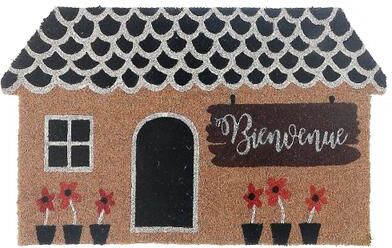 IH Casa Decor House Shape Coir Door Mat Bienvenue