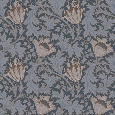 A-Street Prints Anemone Dark Blue Floral Trail Wallpaper