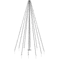 FAHNENMAST LICHTERKETTE 10 Stränge à 8m 360LED Warmweiß Schwarz Aussen