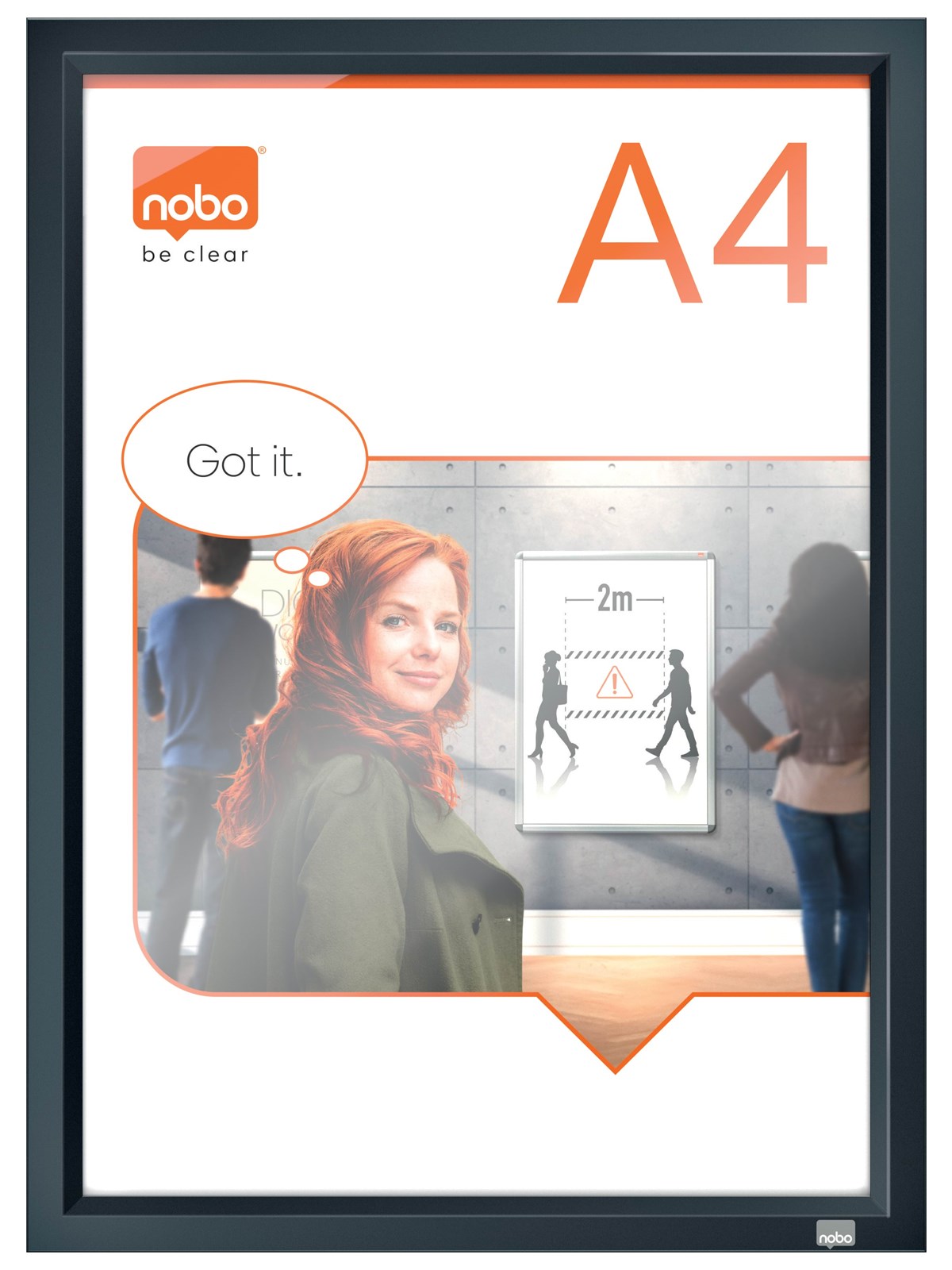 Nobo Impression Pro Clip-Rahmen A4 mit graphitgrauem Rahmen