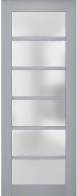 SARTODOORS Veregio 7602 Antracite Wood Door Slab with Frosted Glass