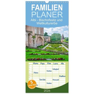 Familienplaner 2026 - Albi - Bischofssitz und Weltkulturerbe mit 5 Spalten (Wandkalender, 21 x 45 cm) CALVENDO