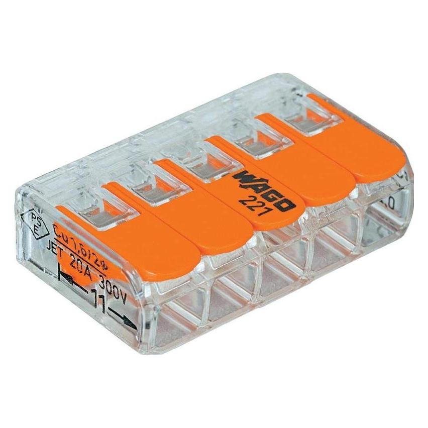 Wago CONNECTOR 5X0.2-4MM2 32A/450V 5PCS (4050822141555)