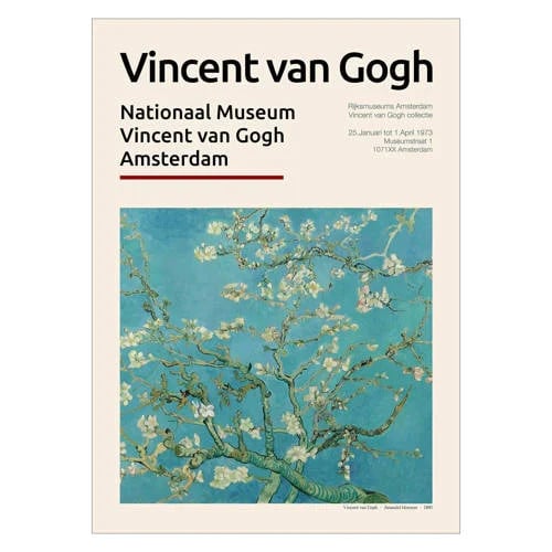 Poster en lijst Vincent van Gogh x PSTR Studio - Almond Blossom - 30 x 40 cm