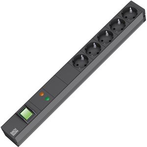 Bachmann Steckdosenleiste 333.537 PDU, 2m Kabel, 5-fach in schwarz, Überspannungsschutz, Netzfilter, Schalter