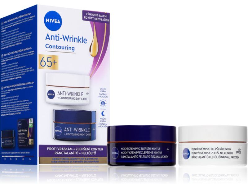 NIVEA Anti-Wrinkle Contouring vorteilhafte Packung zum Konturenglätten 65+