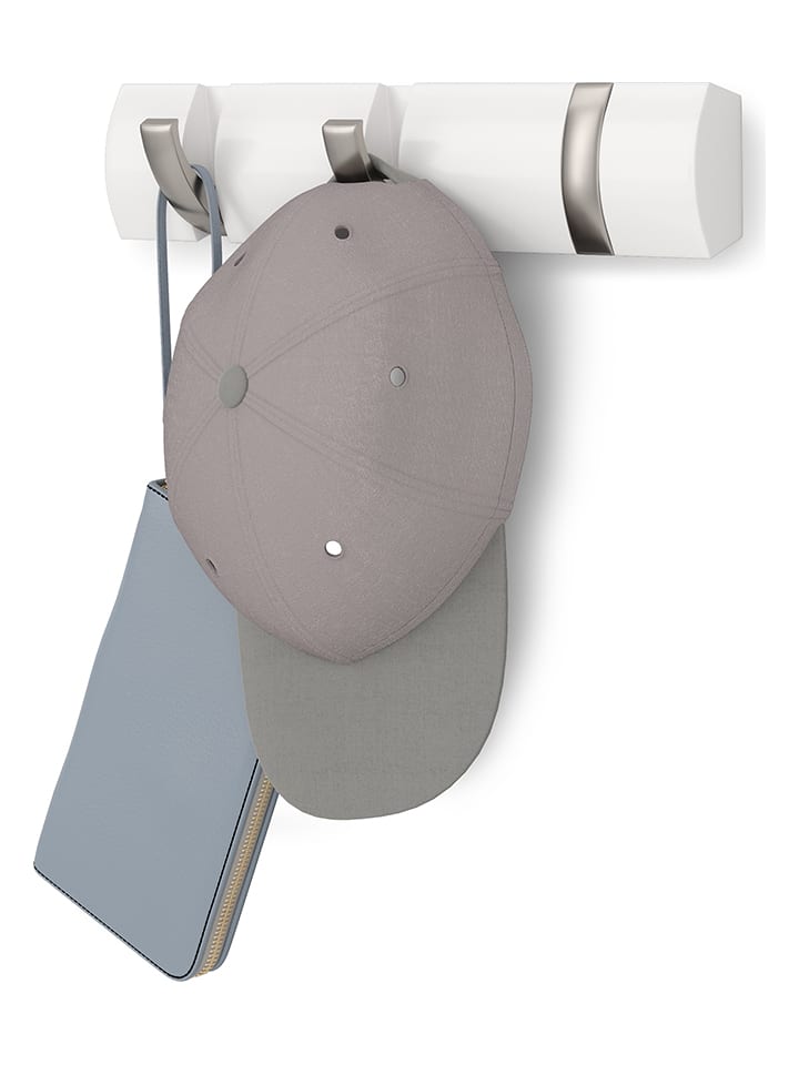 umbra Garderobenleiste "Flip 3" in Weiß - (B)30 x (H)6 x (T)3 cm - onesize