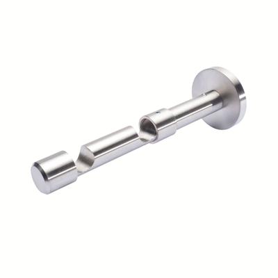 Gardinenstangenhalter LIEDECO "Doppelträger, Träger 2lfg mit Schraubkappe für 16 mm Gardinenstangen" Gr. 1, silber (edelstahlfarben), B:2cm H:2cm L:15,8cm, Gardinenstangenhalterungen, Halter, Träger für Stangen, Rohre 16 mm