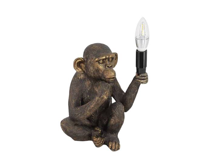 Design Tischlampe „Schimpanse“ Schwarz Invicta Interiors