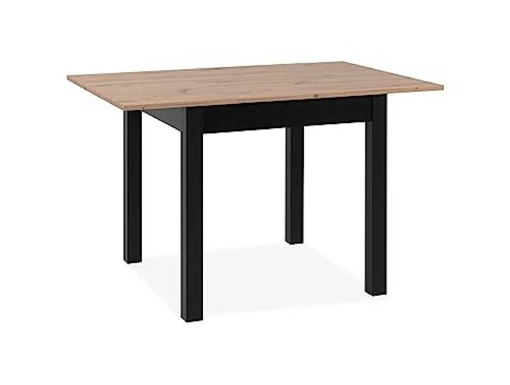 möbelando Esstisch >Coburg< ausziehbar 120cm, Artisan Eiche/schwarz - 80/120x76,5x80cm (BxHxT)